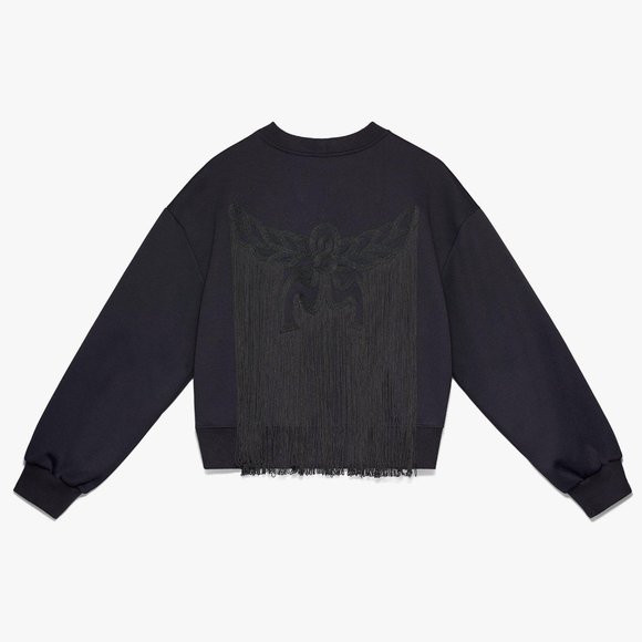 MCM Women's Laurel Fringe Tassel Sweatshirt Made in Italy - Picture 3 of 4